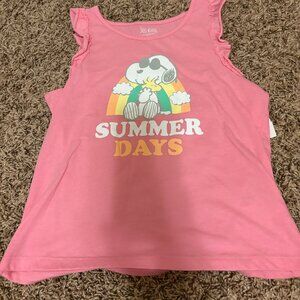 Peanuts Snoopy Tank Top 10 Pink Summer Days Graphic 365 Kids Garanimals Ruffle